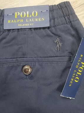 Polo Ralph Lauren Relaxed Fit Pants XL Navy Elastic Waist Stretch Golf Casual
